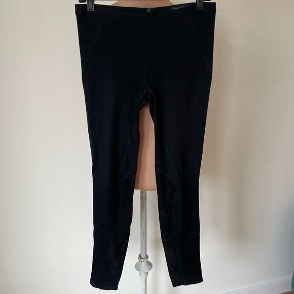 Rag & Bone Suede Patch Jodhpur Black Cotton Blend Legging Pants EUC Size XS - Picture 1 of 8